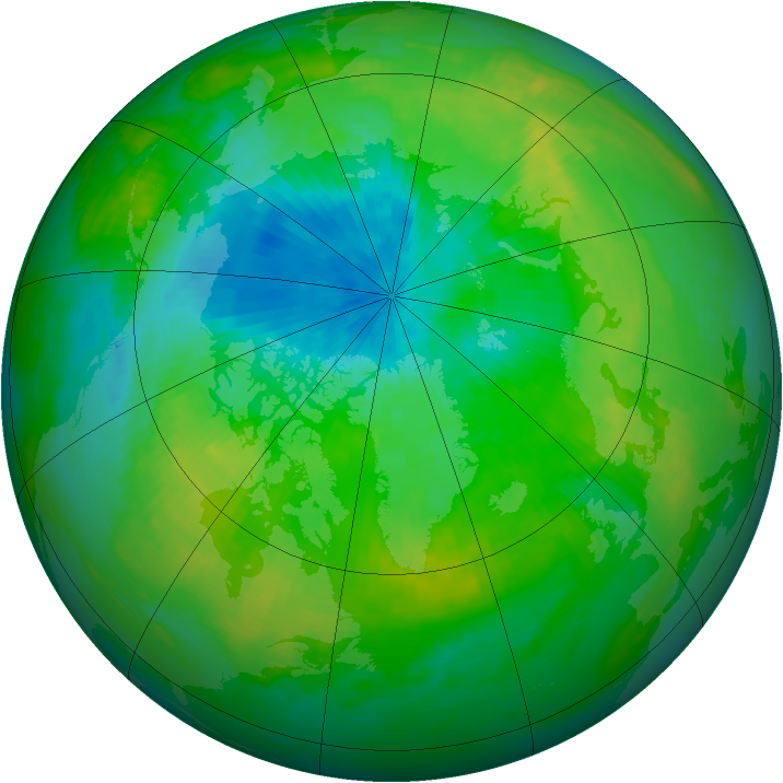 Arctic ozone map for 24 August 1982